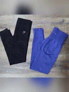 Gymshark & NVGTN Seamless Black & Purple Leggins